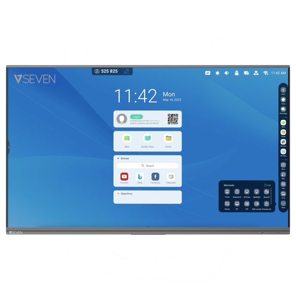 V7 IFP7502-V7PRO interactief whiteboard 190,5 cm (75") 3840 x 2160 Pixels Touchscreen Zwart USB / Bluetooth (IFP7502-V7PRO) thumbnail