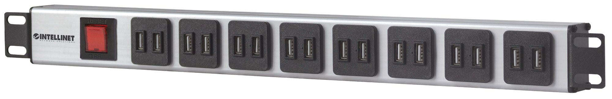 Intellinet 164580 energiedistributie 1U Blauw, Grijs (I-CASE STRIP-U16F) thumbnail
