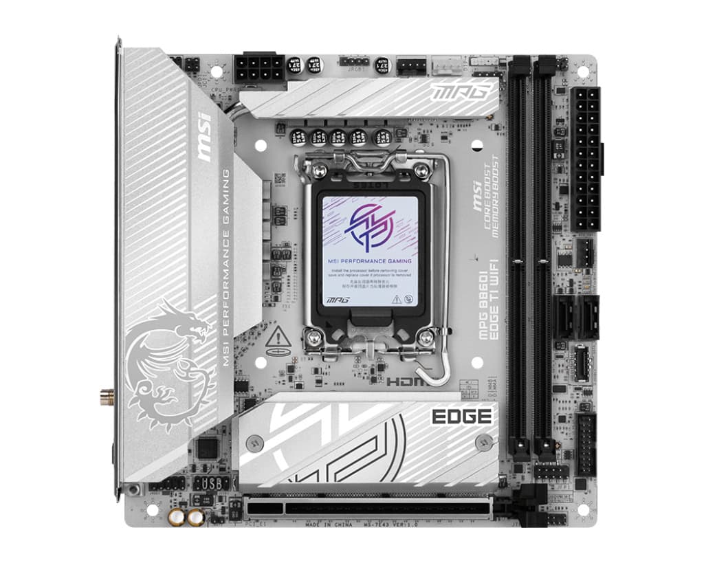 MSI MPG B860I EDGE TI WIFI moederbord Intel B860 LGA 1851 (Socket V1) mini ITX (7E43-001R) thumbnail
