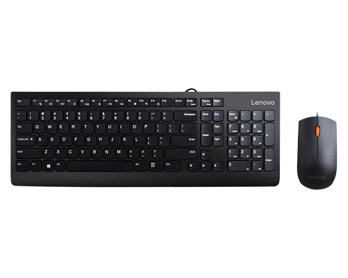 Lenovo 300 toetsenbord Inclusief muis Universeel USB QWERTY Amerikaans Engels Zwart (GX30M39606) thumbnail