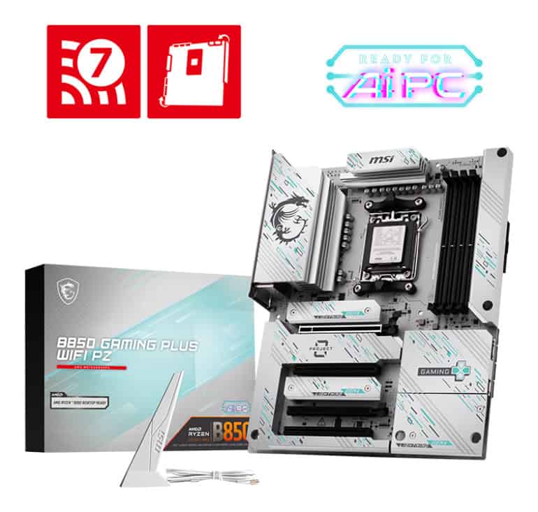 MSI B850 GAMING PLUS WIFI PZ moederbord AMD B850 Socket AM5 ATX (7E75-001R) thumbnail