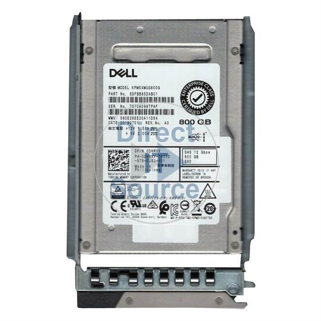 Dell 800GB 12G WI MLC SAS 2.5 SSD (0DHRVV-RFB) thumbnail