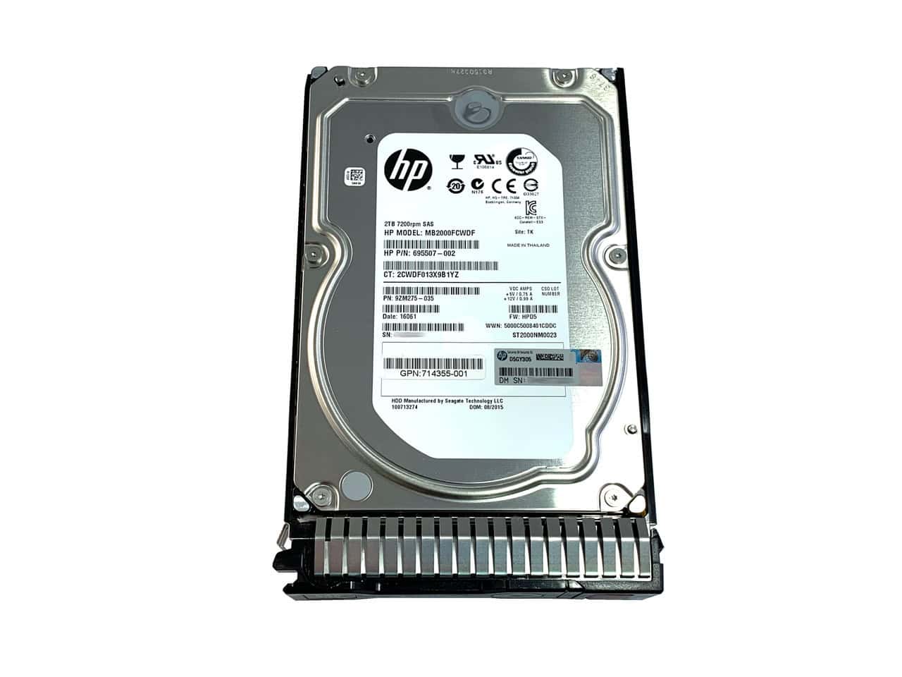 HP 2TB 6G SAS 7.2K 3.5IN SC (653948-001-RFB) thumbnail
