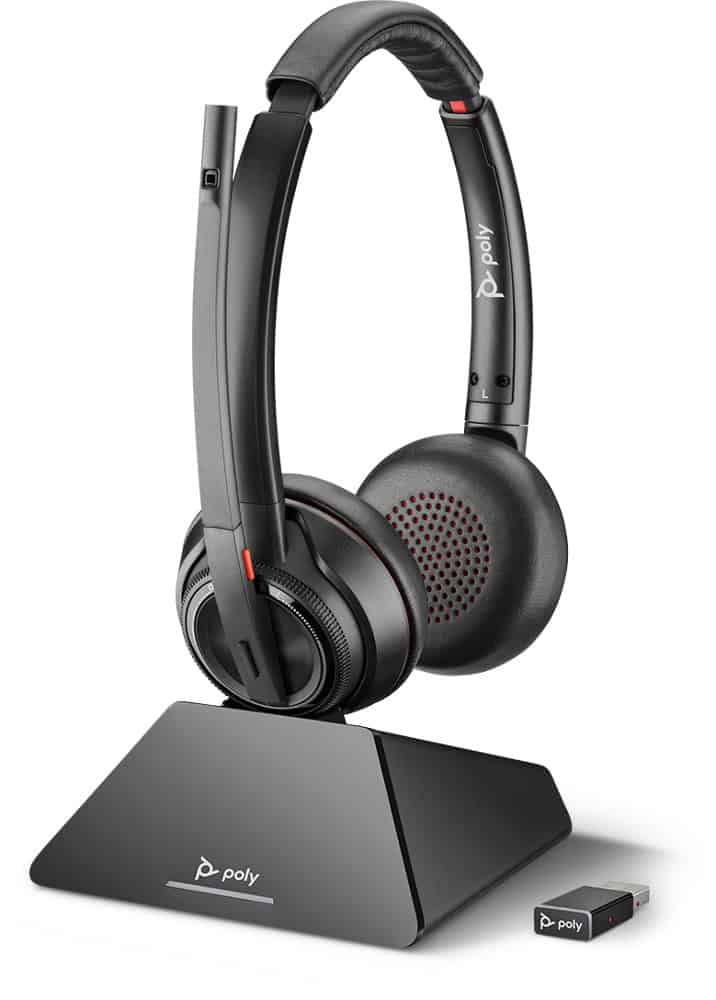 Poly W8220 Headset Draadloos Hoofdband Kantoor/callcenter Bluetooth Zwart (211423-04) thumbnail