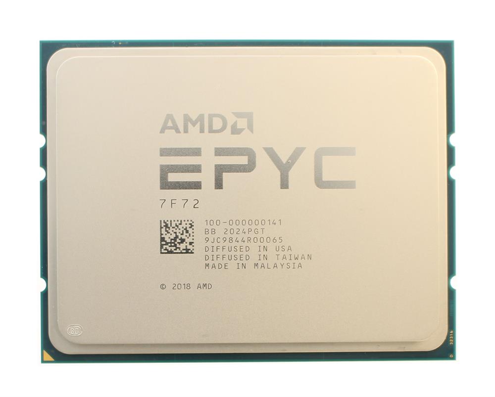 AMD EPYC 7F72 - 3.2 GHz - 24jádrový - 48 vláken - 192 MB vyrovnávací pamì - Socket SP3 - (100-000000141) thumbnail