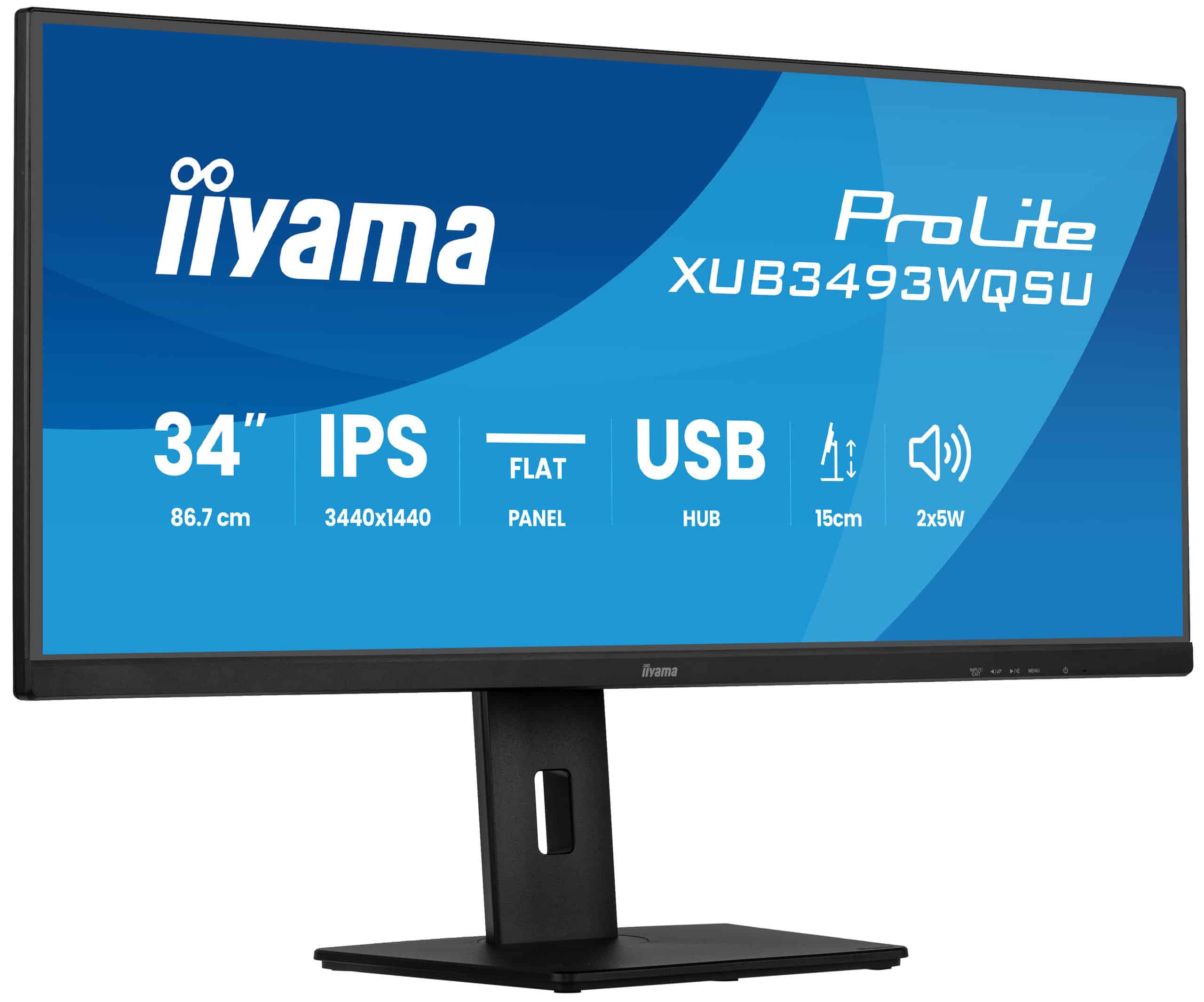 iiyama ProLite XUB3493WQSU-B6 computer monitor 86,4 cm (34") 3440 x 1440 Pixels UltraWide Quad HD LED Zwart (XUB3493WQSU-B6) thumbnail
