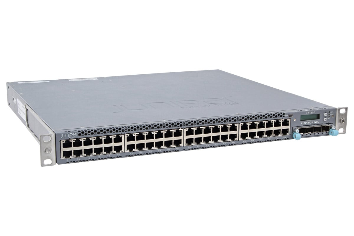 Juniper EX4300, 48-Port 10/100/1000BaseT + 350W AC PS (Airflow in) (EX4300-48T-AFI) thumbnail