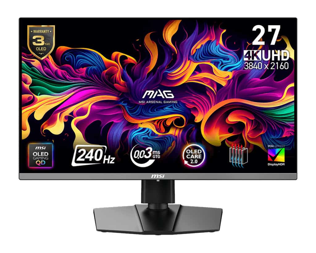 MSI MAG 272UP QD-OLED X24 computer monitor 67,3 cm (26.5) 3840 x 2160 Pixels 4K Ultra HD Zwart (MAG272UPQD-OLEDX24) thumbnail
