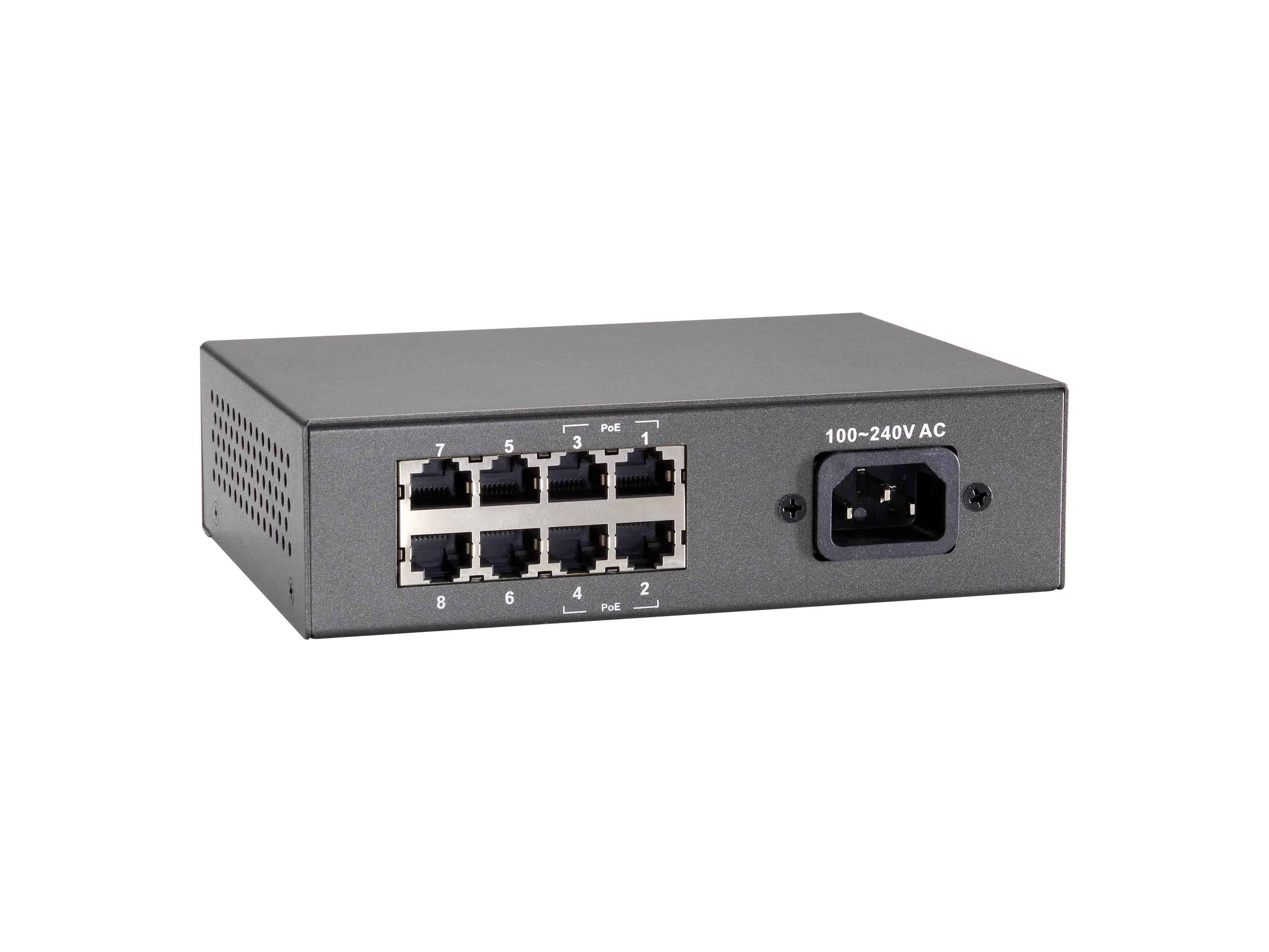 LevelOne FEP-0812 netwerk-switch Fast Ethernet (10/100) Power over Ethernet (PoE) Zwart (FEP-0812) thumbnail