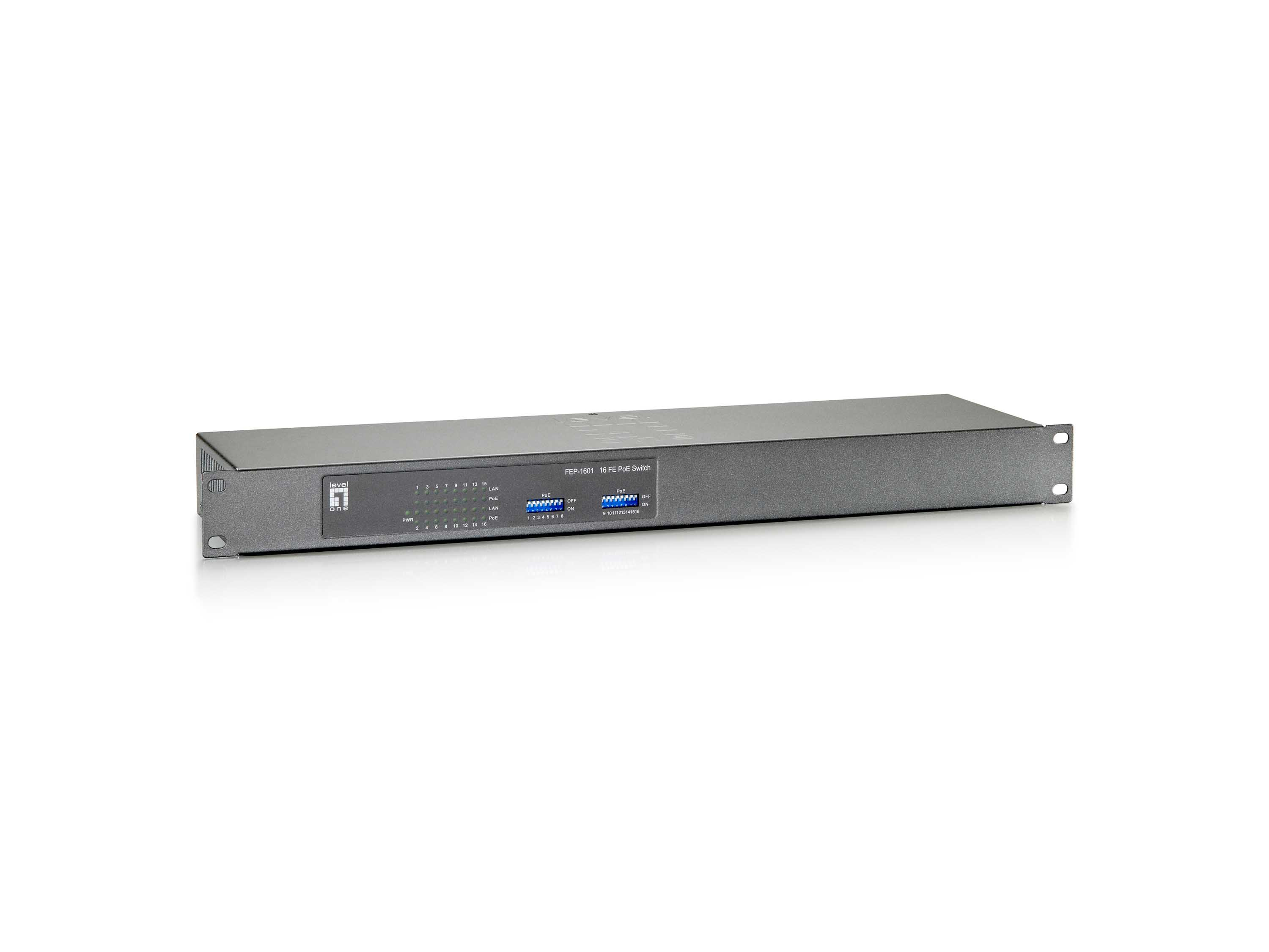 LevelOne FEP-1601W150 netwerk-switch Fast Ethernet (10/100) Power over Ethernet (PoE) Grijs (FEP-1601W150) thumbnail