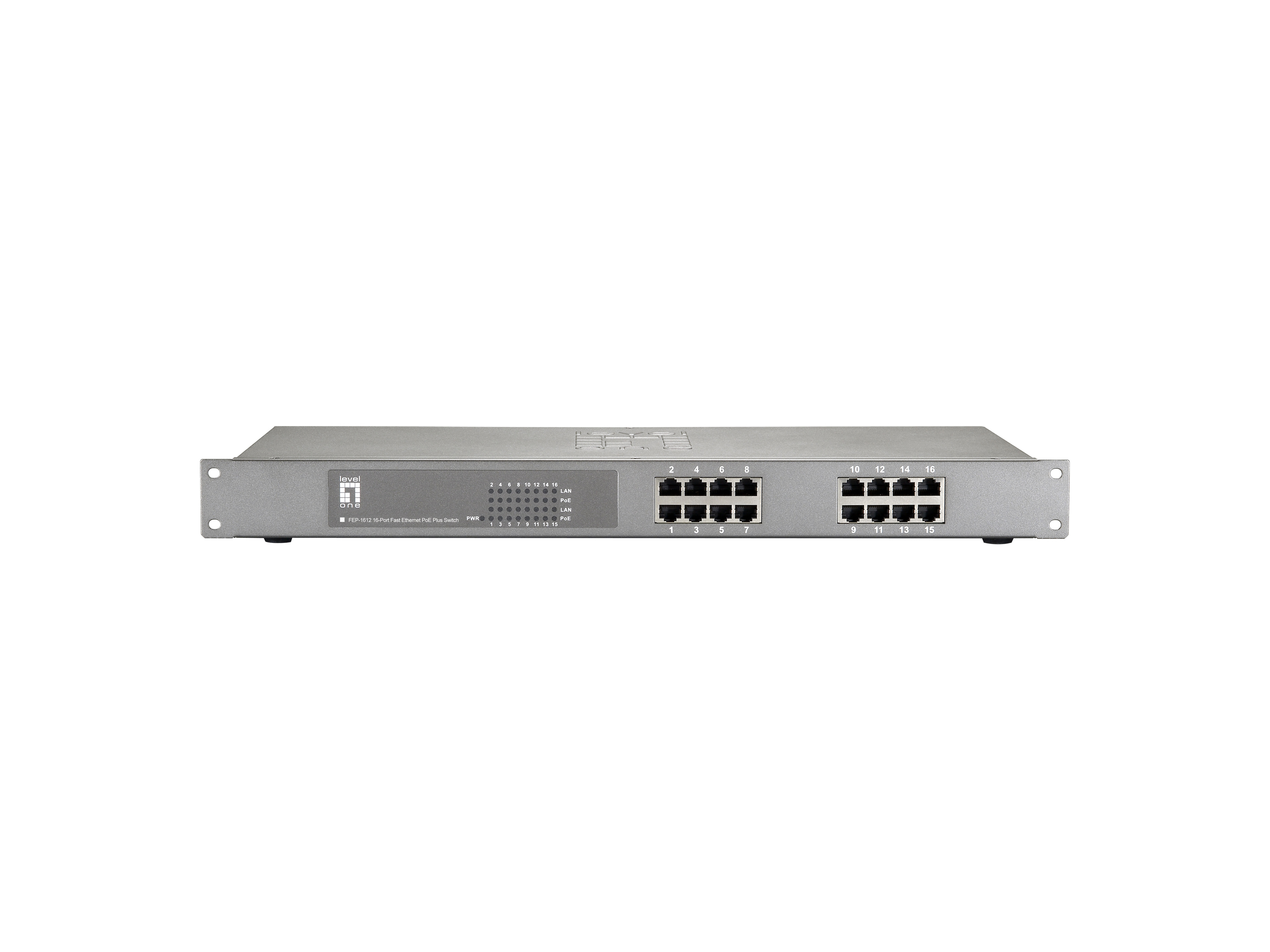 LevelOne FEP-1612W380 netwerk-switch Fast Ethernet (10/100) Power over Ethernet (PoE) Grijs (FEP-1612W380) thumbnail