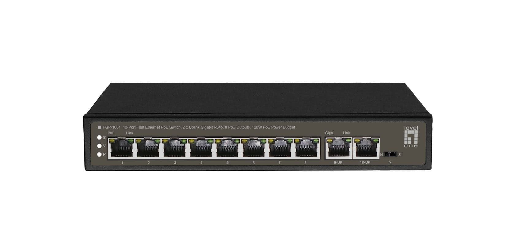 LevelOne FGP-1031 netwerk-switch Unmanaged Gigabit Ethernet (10/100/1000) Power over Ethernet (PoE) Zwart (FGP-1031) thumbnail