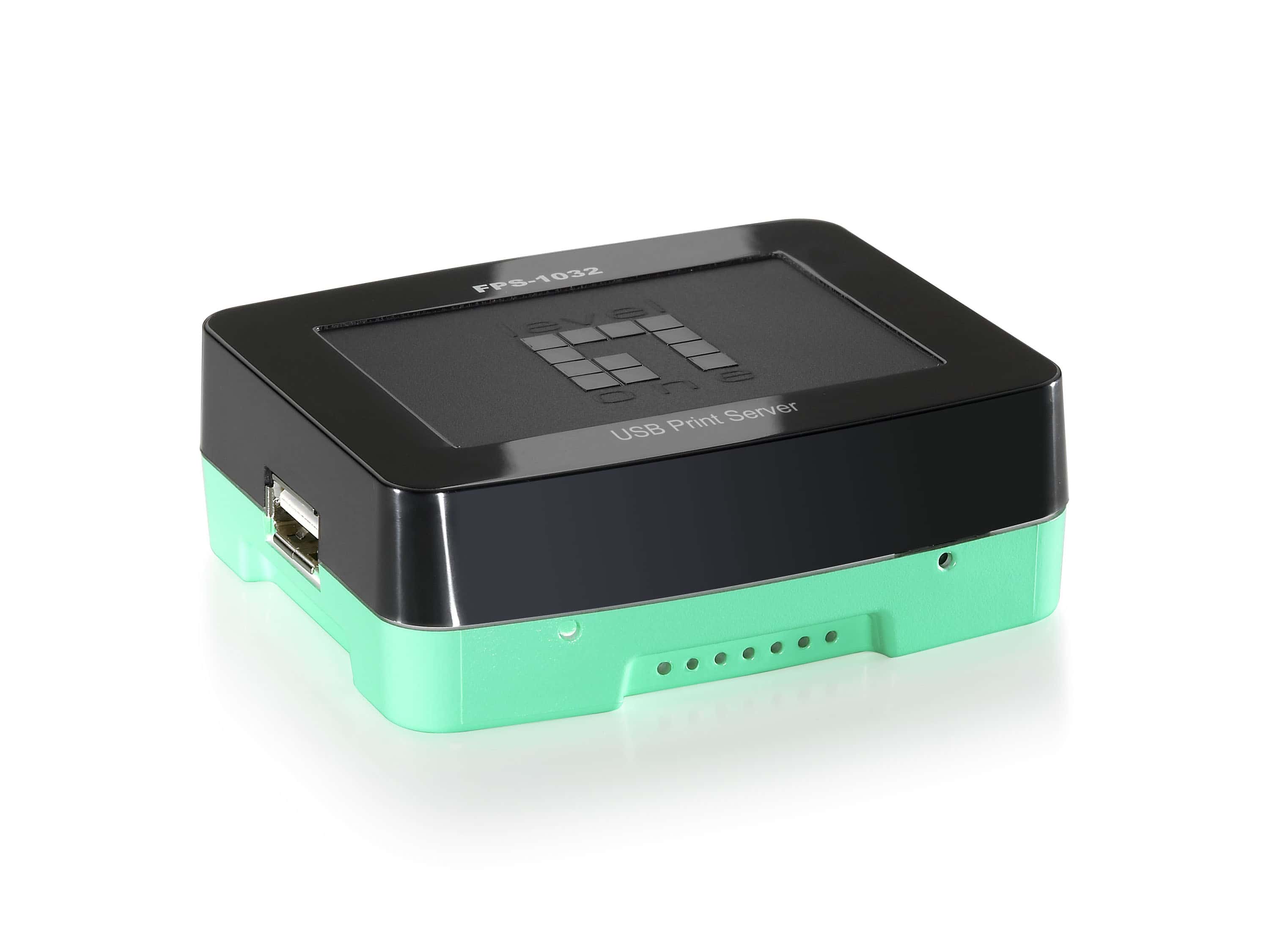 LevelOne FPS-1032 print server Ethernet LAN Zwart, Groen (FPS-1032) thumbnail