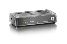 LevelOne FSW-0508TX netwerk-switch Unmanaged Fast Ethernet (10/100) Zwart, Grijs (FSW-0508TX) thumbnail