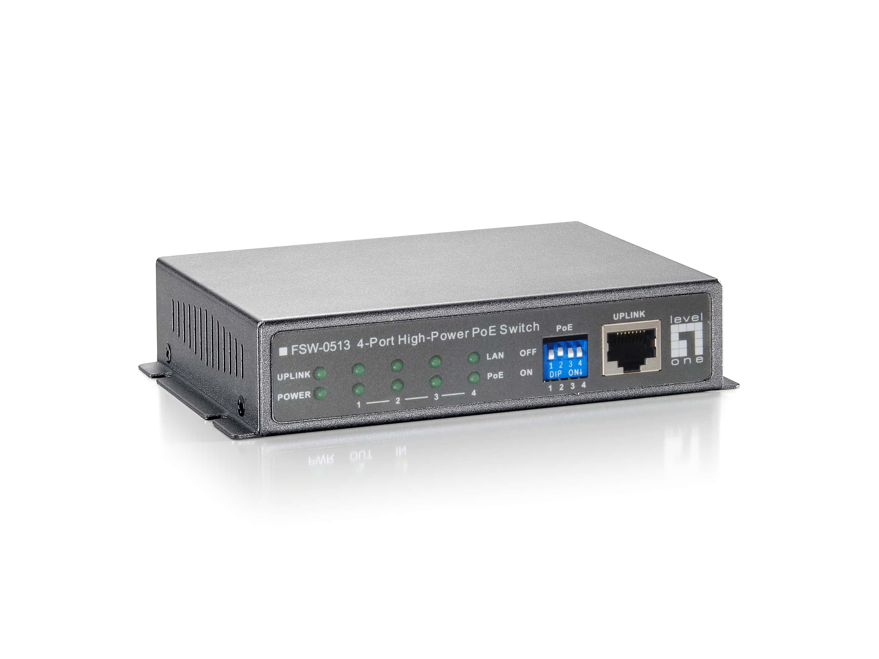 LevelOne FSW-0513 netwerk-switch Fast Ethernet (10/100) Power over Ethernet (PoE) Zwart, Grijs (FSW-0513) thumbnail