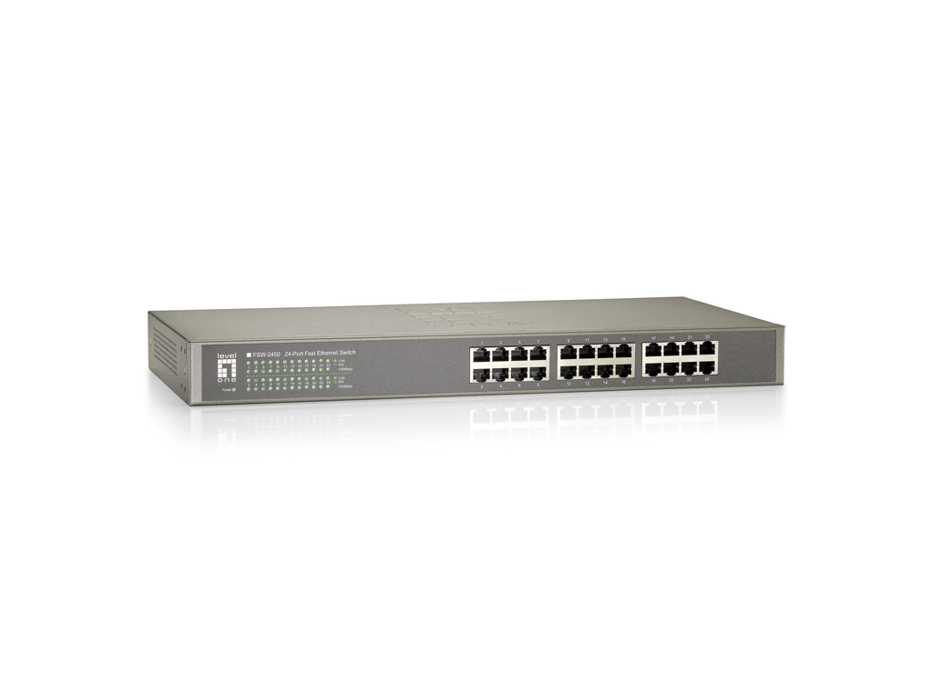 LevelOne FSW-2450 netwerk-switch Unmanaged Fast Ethernet (10/100) Zwart (FSW-2450) thumbnail