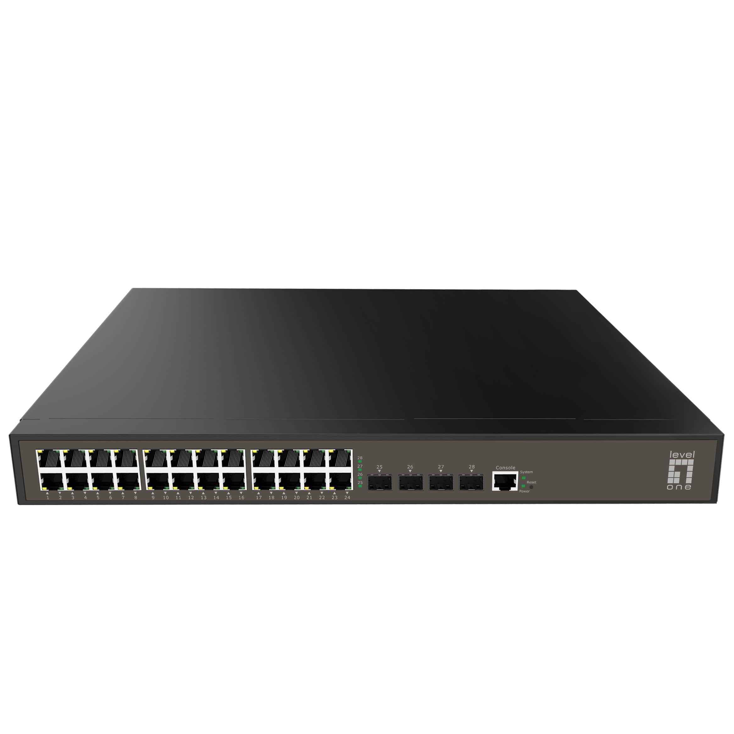 LevelOne GEL-2871 netwerk-switch Managed L2+ Gigabit Ethernet (10/100/1000) 1U Zwart (GEL-2871) thumbnail