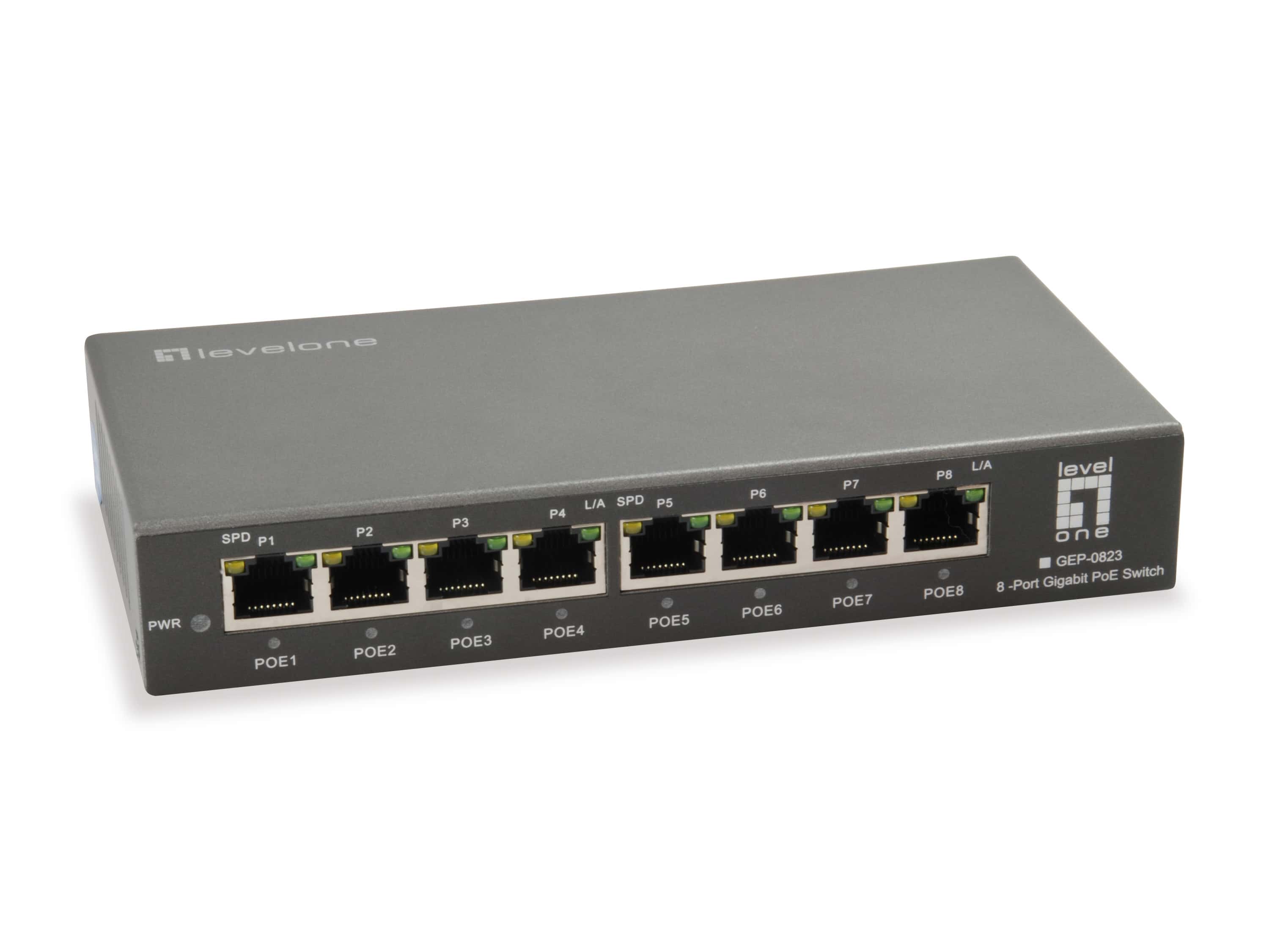 LevelOne GEP-0823 netwerk-switch Gigabit Ethernet (10/100/1000) Power over Ethernet (PoE) Zwart (GEP-0823) thumbnail