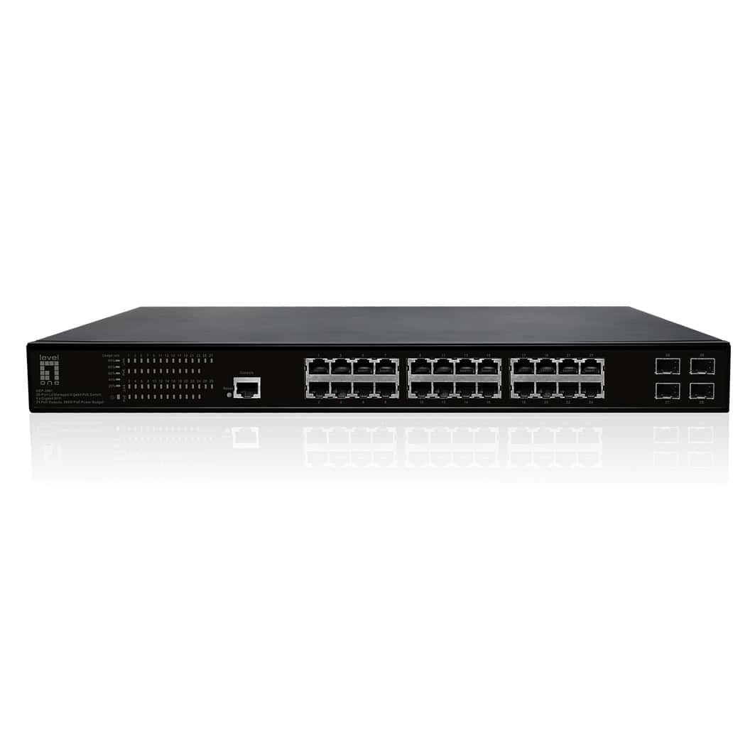 LevelOne GEP-2861 netwerk-switch Managed L2 Gigabit Ethernet (10/100/1000) Power over Ethernet (PoE) 1U Zwart (GEP-2861) thumbnail