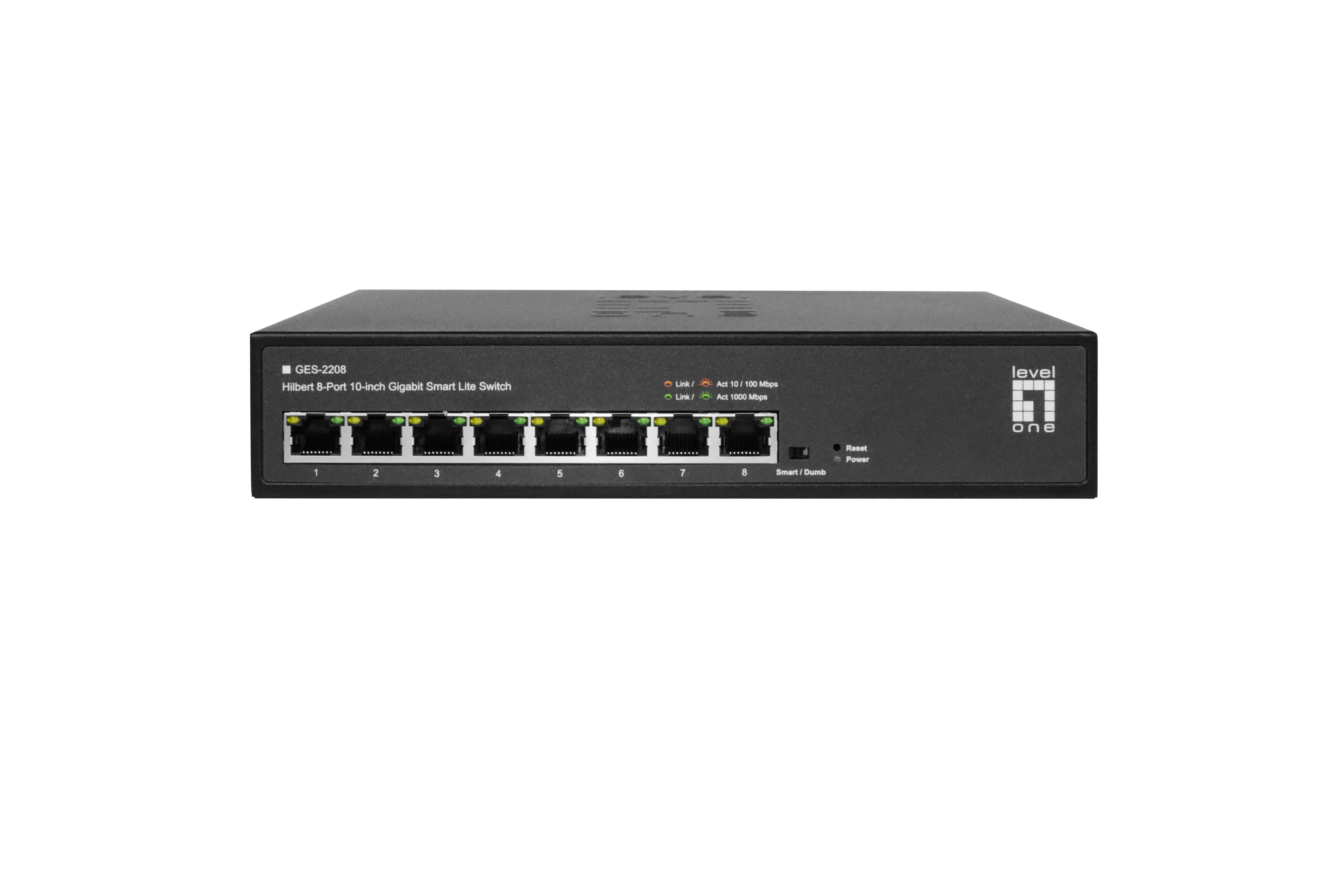LevelOne GES-2208 netwerk-switch Managed L2 Gigabit Ethernet (10/100/1000) Zwart (GES-2208) thumbnail