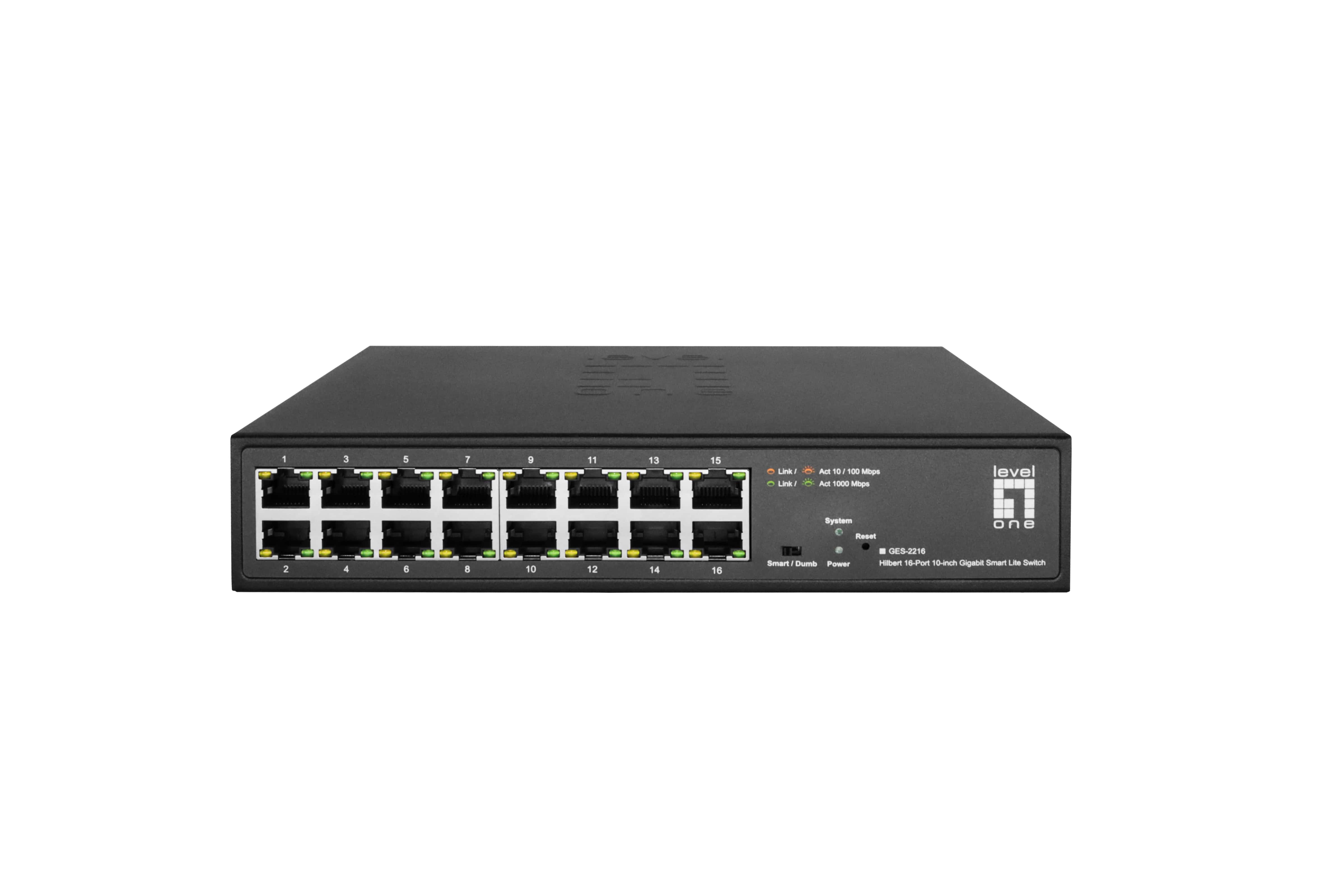 LevelOne GES-2216 netwerk-switch Managed L2 Gigabit Ethernet (10/100/1000) Zwart (GES-2216) thumbnail