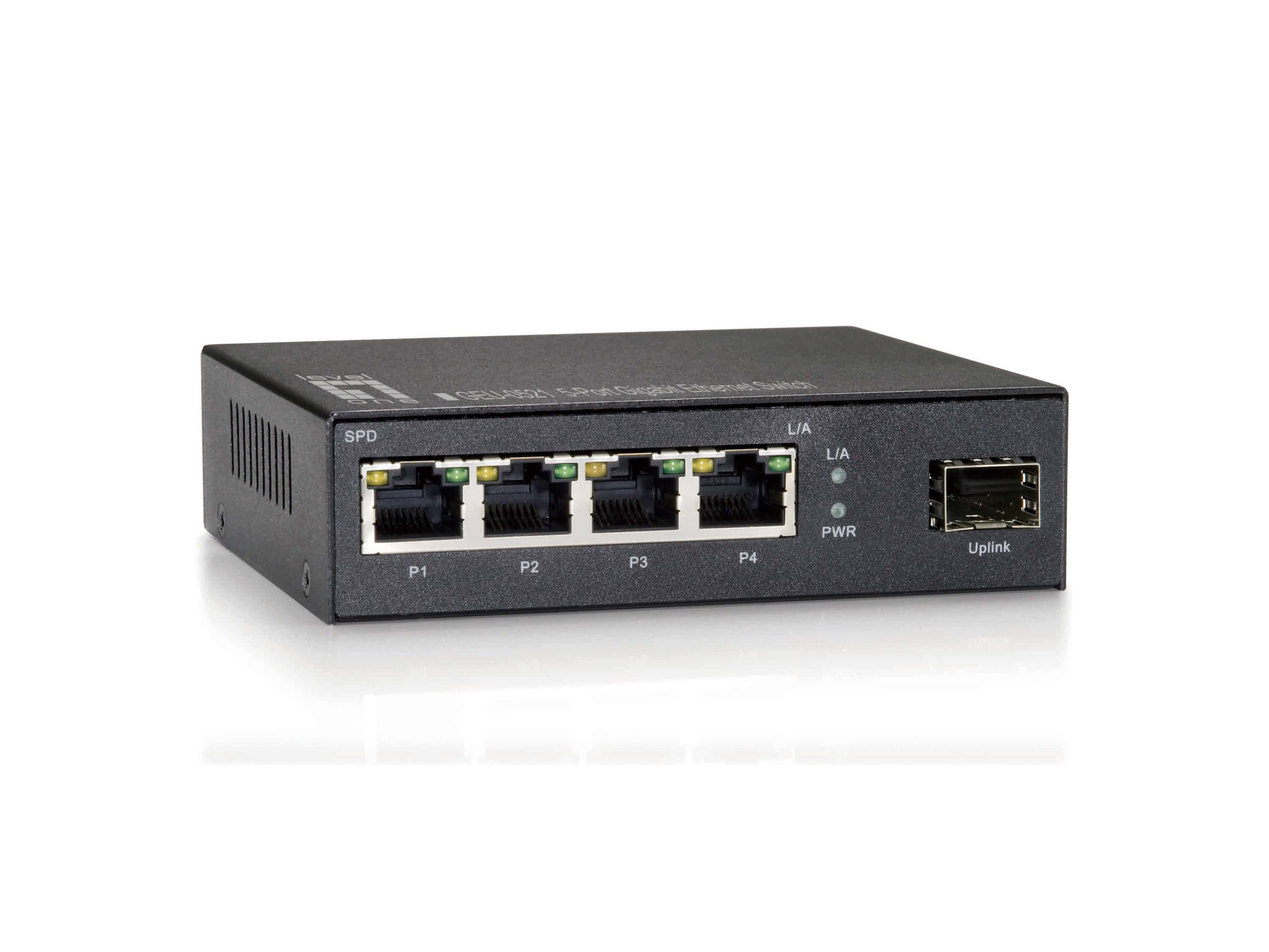 LevelOne GEU-0521 netwerk-switch Unmanaged Gigabit Ethernet (10/100/1000) Grijs (GEU-0521) thumbnail