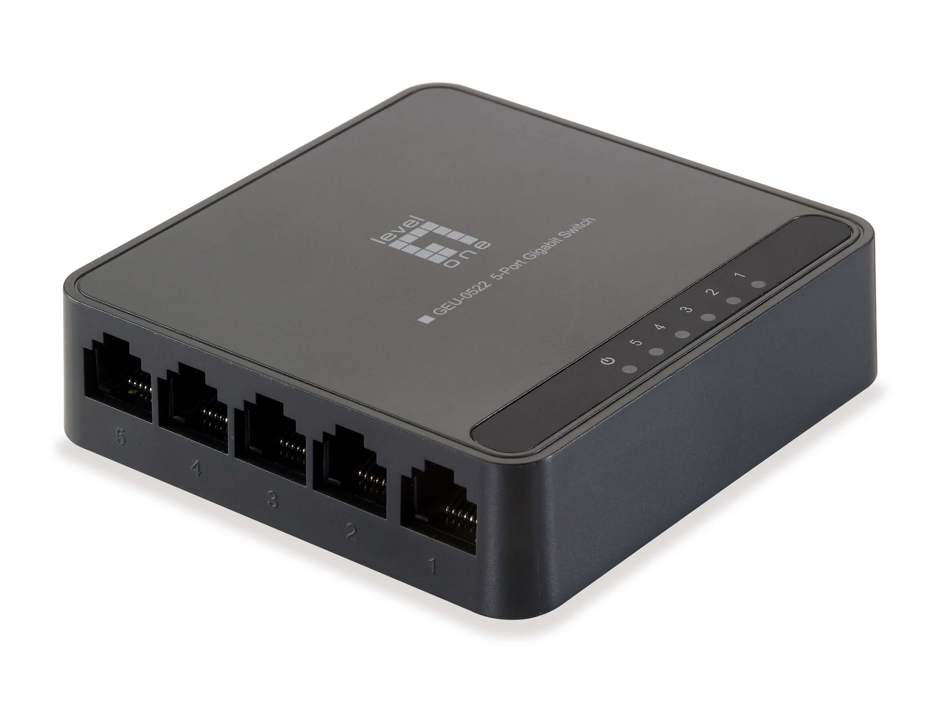 LevelOne GEU-0522 netwerk-switch Gigabit Ethernet (10/100/1000) Zwart (GEU-0522) thumbnail