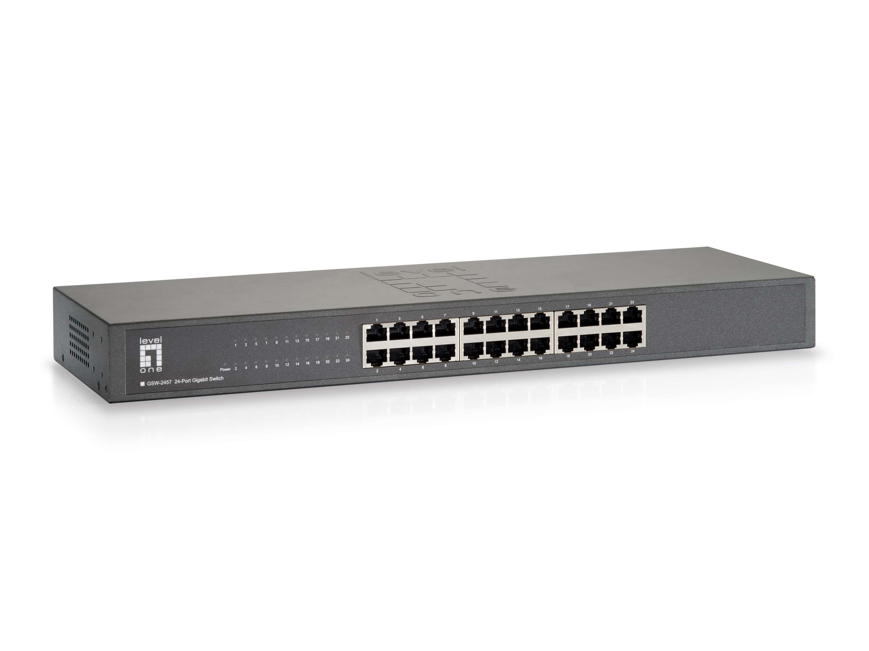 LevelOne GSW-2457 netwerk-switch Unmanaged Gigabit Ethernet (10/100/1000) Zwart (GSW-2457) thumbnail