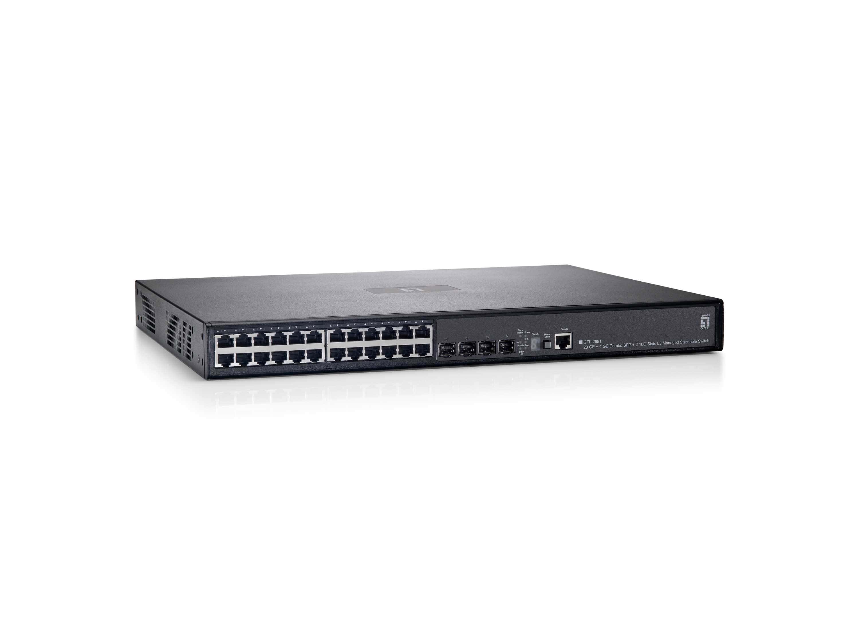 LevelOne GTL-2691 netwerk-switch Managed L3 Gigabit Ethernet (10/100/1000) Zwart (GTL-2691) thumbnail