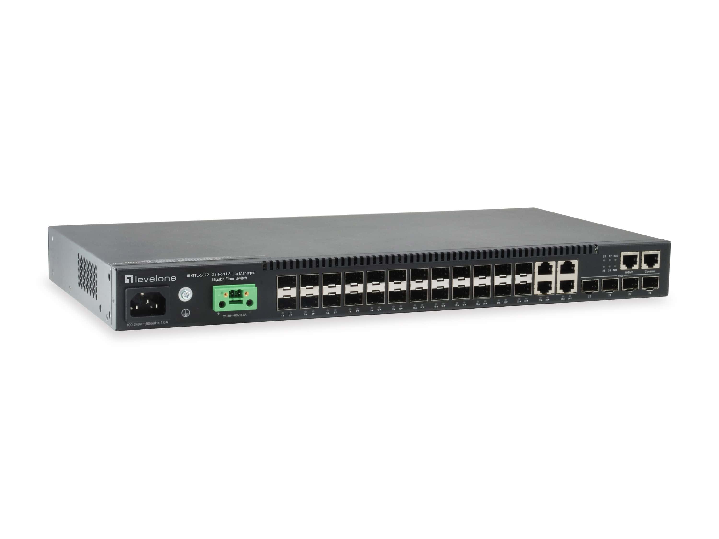LevelOne GTL-2872 netwerk-switch Managed L3 Zwart (GTL-2872) thumbnail