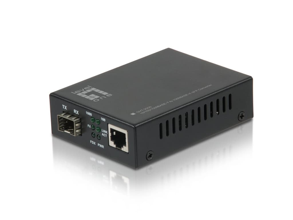 LevelOne GVT-2000 netwerk media converter 1000 Mbit/s Multimode Zwart (GVT-2000) thumbnail