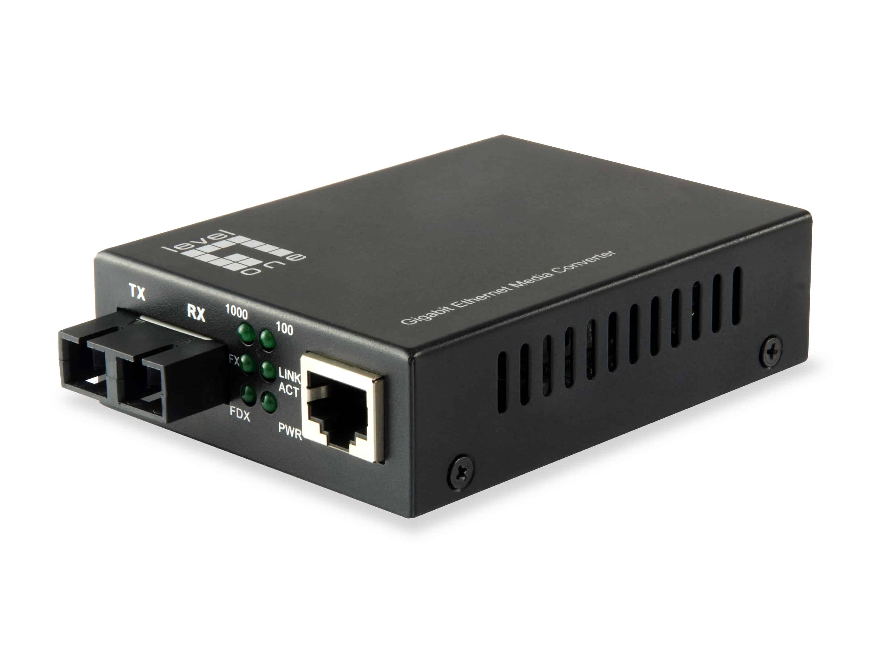 LevelOne GVT-2002 netwerk media converter 1000 Mbit/s 1310 nm Single-mode Zwart (GVT-2002) thumbnail