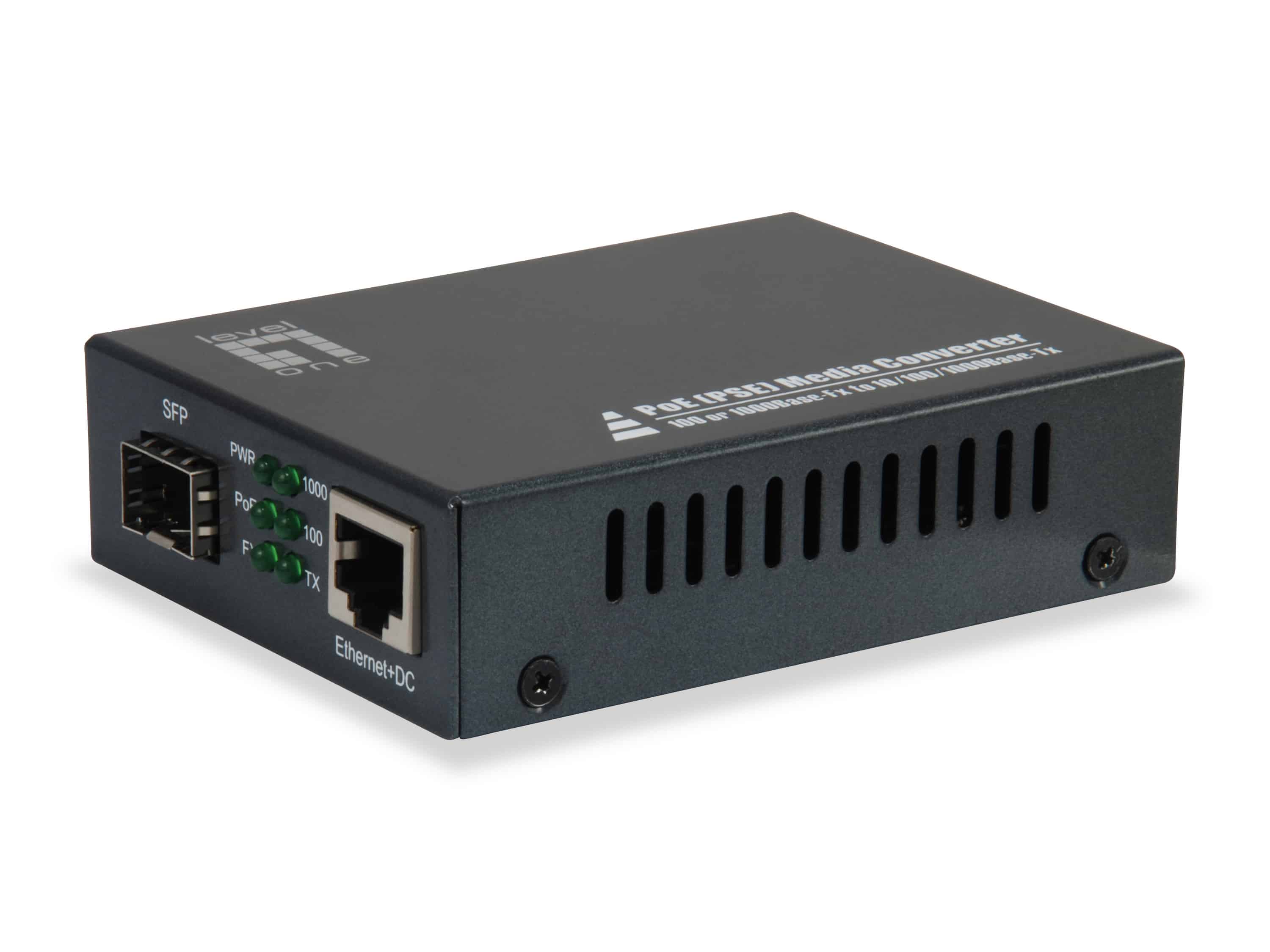 LevelOne GVT-2012 netwerk media converter 1000 Mbit/s Zwart (GVT-2012) thumbnail