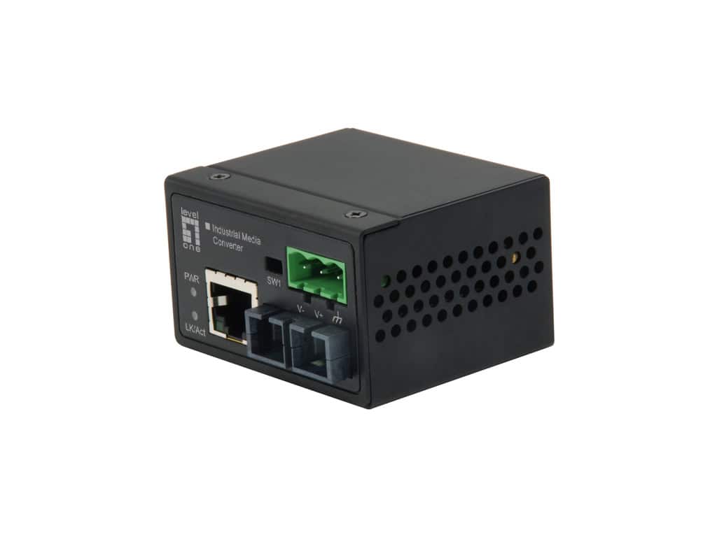 LevelOne IEC-4301 netwerk media converter 100 Mbit/s Single-mode Zwart (IEC-4301) thumbnail