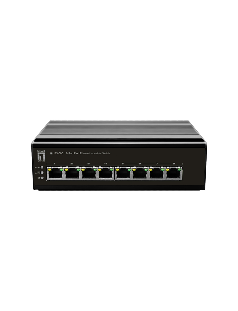 LevelOne IFS-0801 netwerk-switch Unmanaged Fast Ethernet (10/100) Zwart (IFS-0801) thumbnail