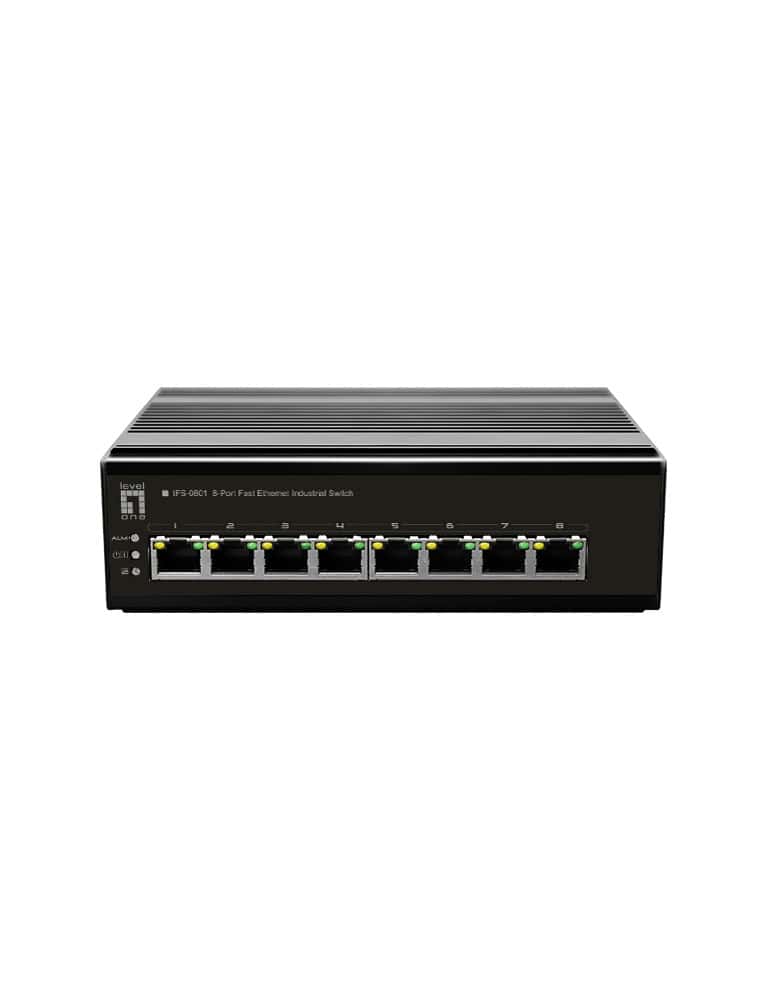 LevelOne IFS-0801 netwerk-switch Unmanaged Fast Ethernet (10/100) Zwart (IFS-0801) thumbnail