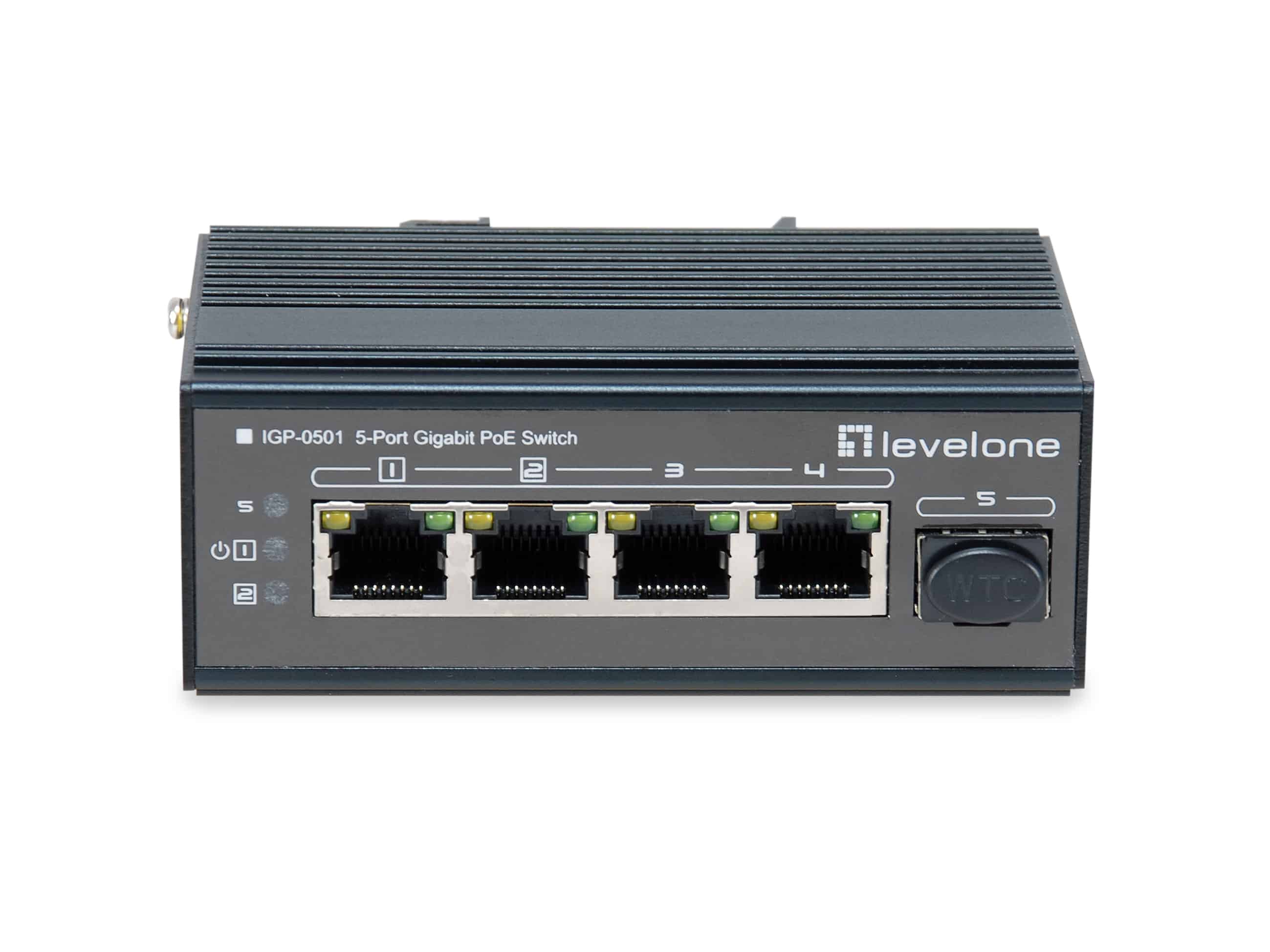 LevelOne IGP-0501 netwerk-switch Gigabit Ethernet (10/100/1000) Power over Ethernet (PoE) Zwart (IGP-0501) thumbnail