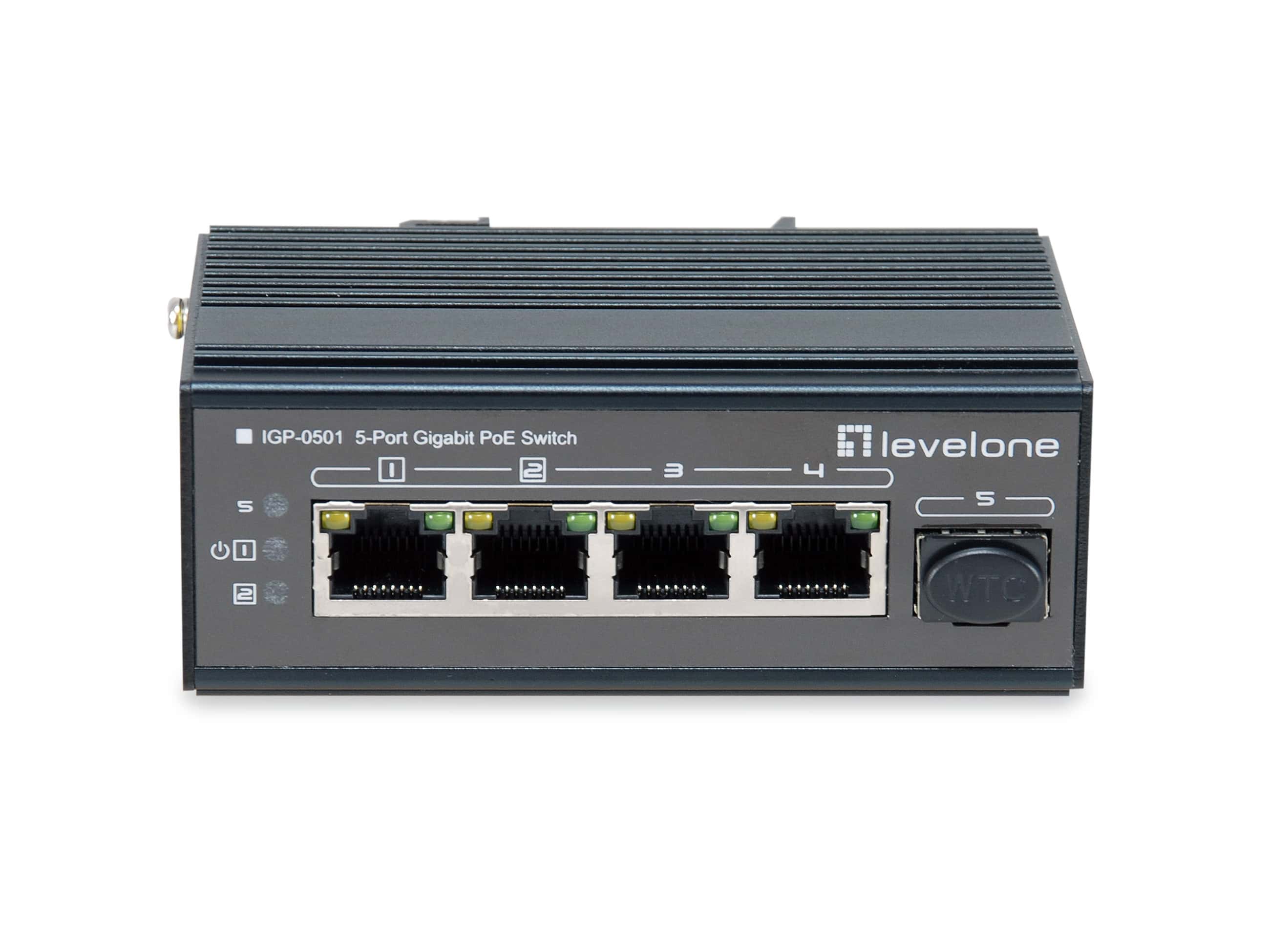 LevelOne IGP-0501 netwerk-switch Gigabit Ethernet (10/100/1000) Power over Ethernet (PoE) Zwart (IGP-0501) thumbnail