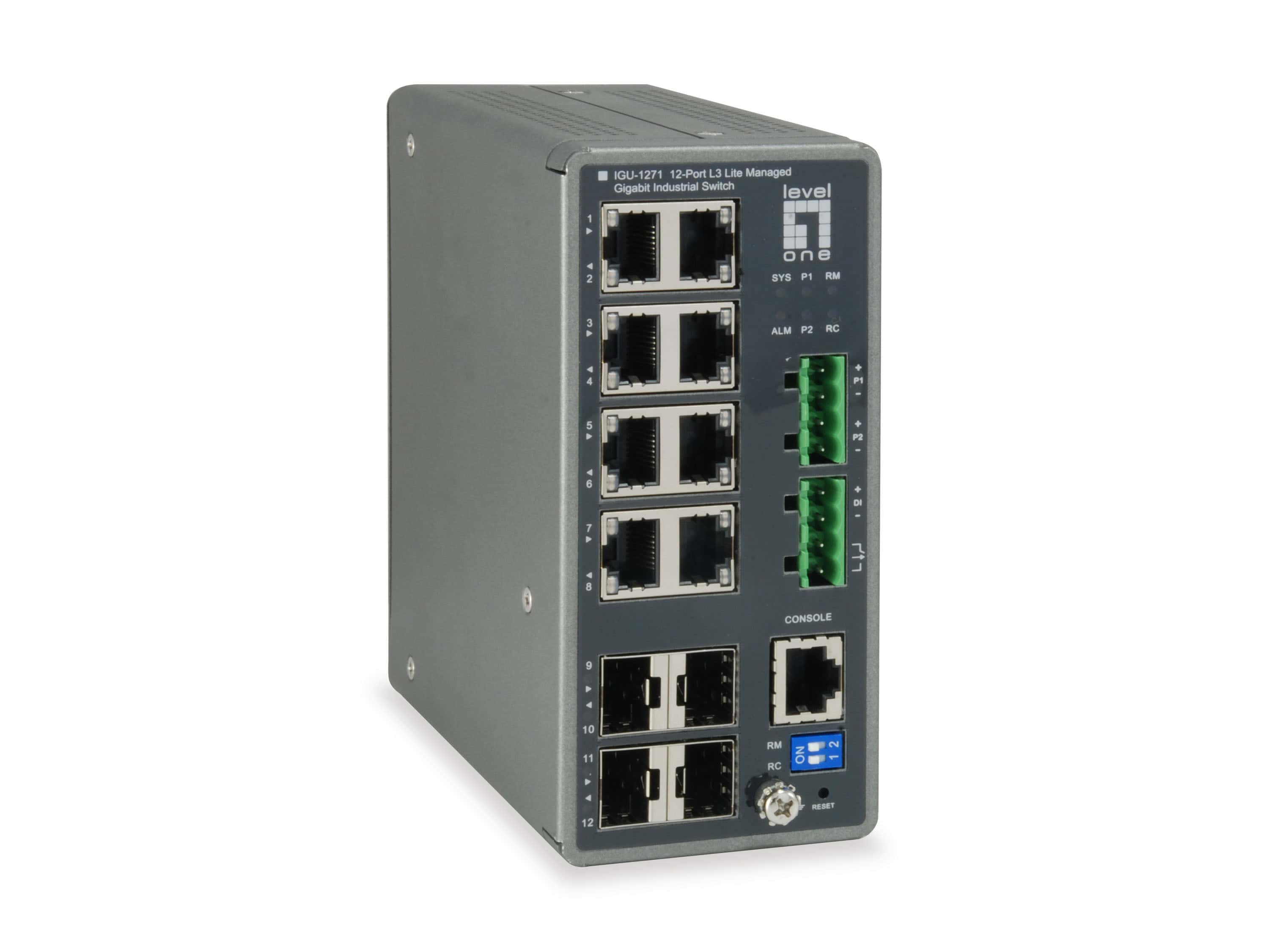 LevelOne IGU-1271 netwerk-switch Managed L3 Gigabit Ethernet (10/100/1000) Grijs (IGU-1271) thumbnail