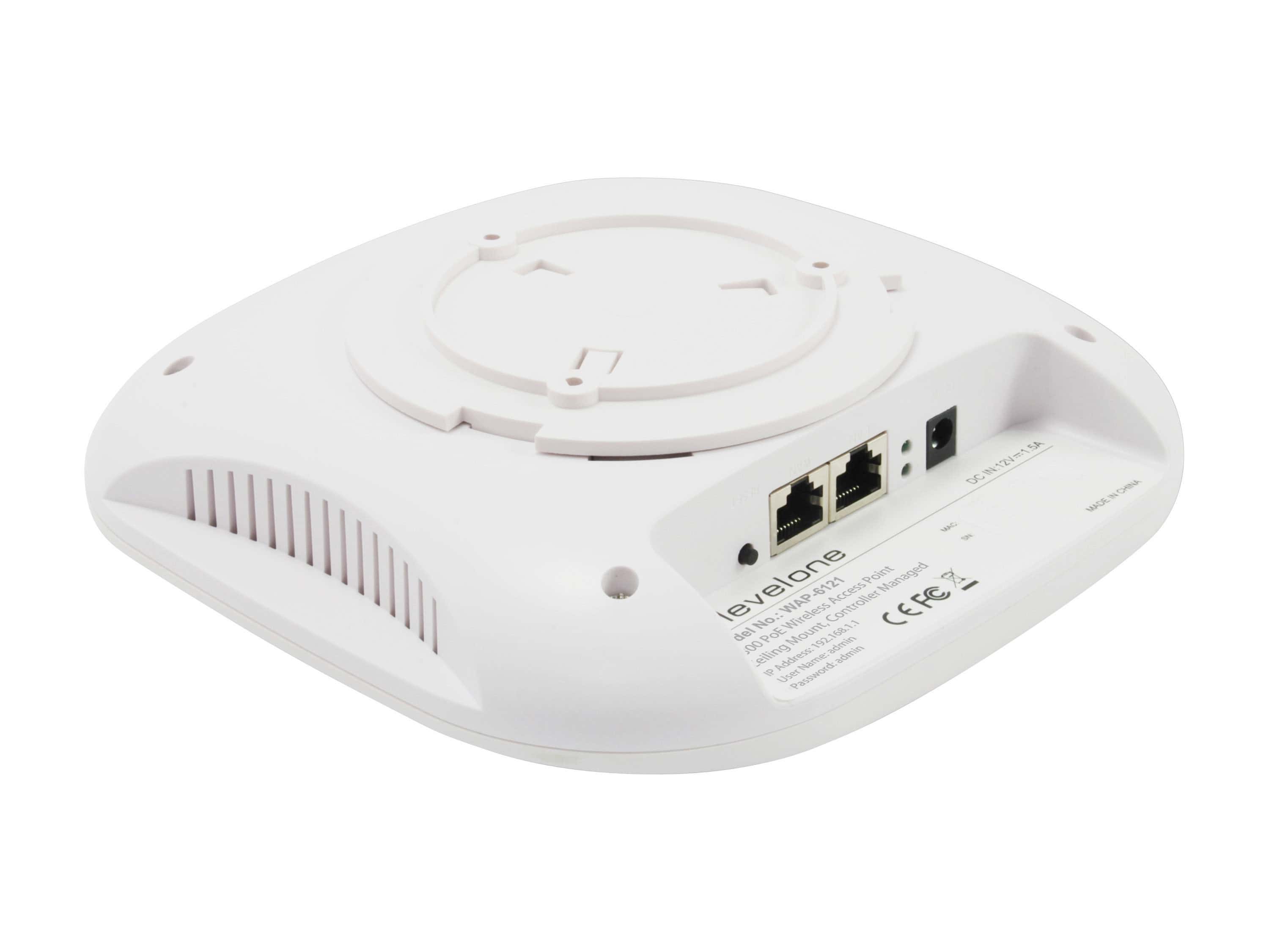 LevelOne WAP-6121 draadloos toegangspunt (WAP) 300 Mbit/s Wit Power over Ethernet (PoE) (WAP-6121) thumbnail