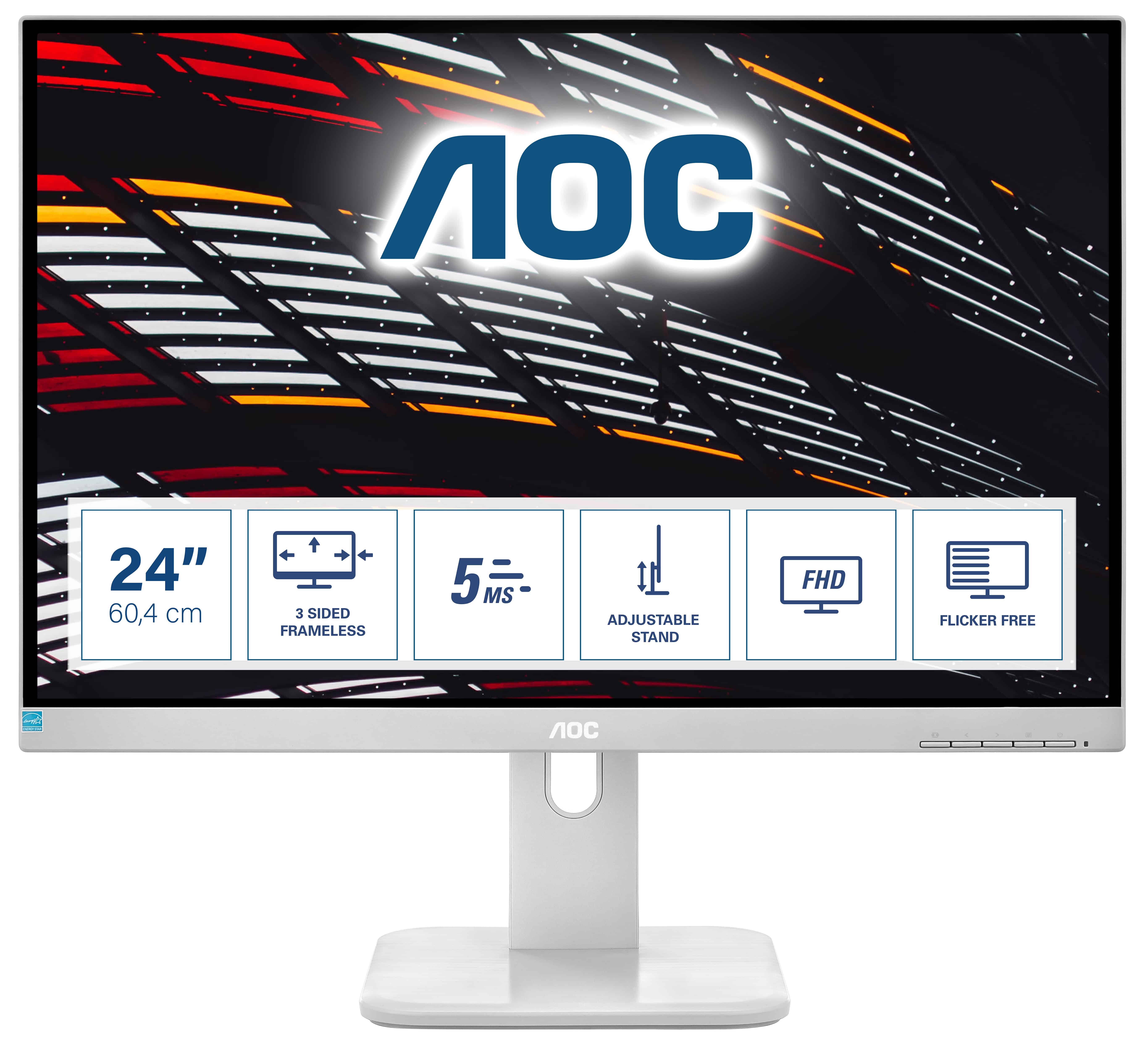 AOC P1 24P1/GR LED display 60,5 cm (23.8) 1920 x 1080 Pixels Full HD Grijs (24P1/GR) thumbnail