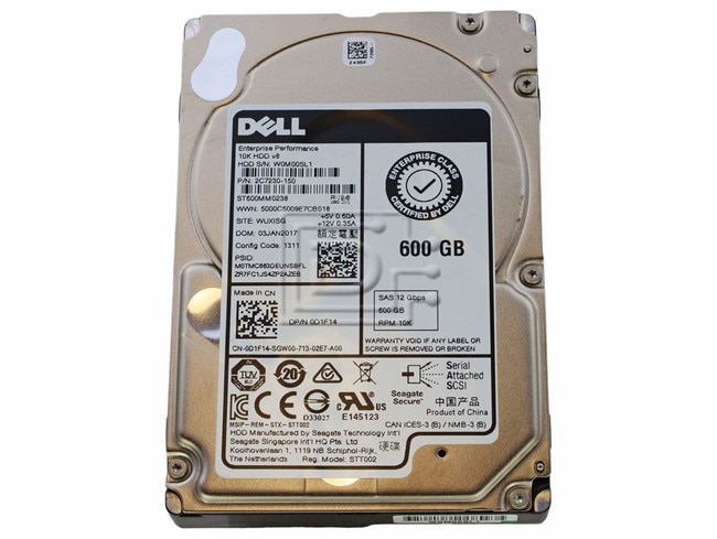 Dell HD 600G 102N S12 2.5 S-TBUG (D1F14-RFB) thumbnail