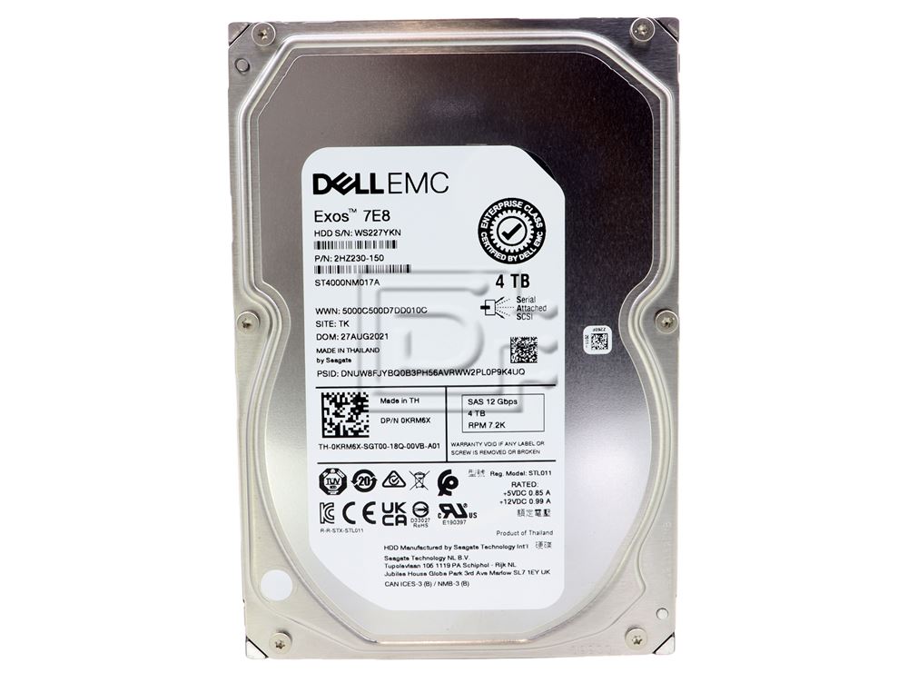 Dell 4TB 7.2K SAS HDD (KRM6X-RFB) thumbnail