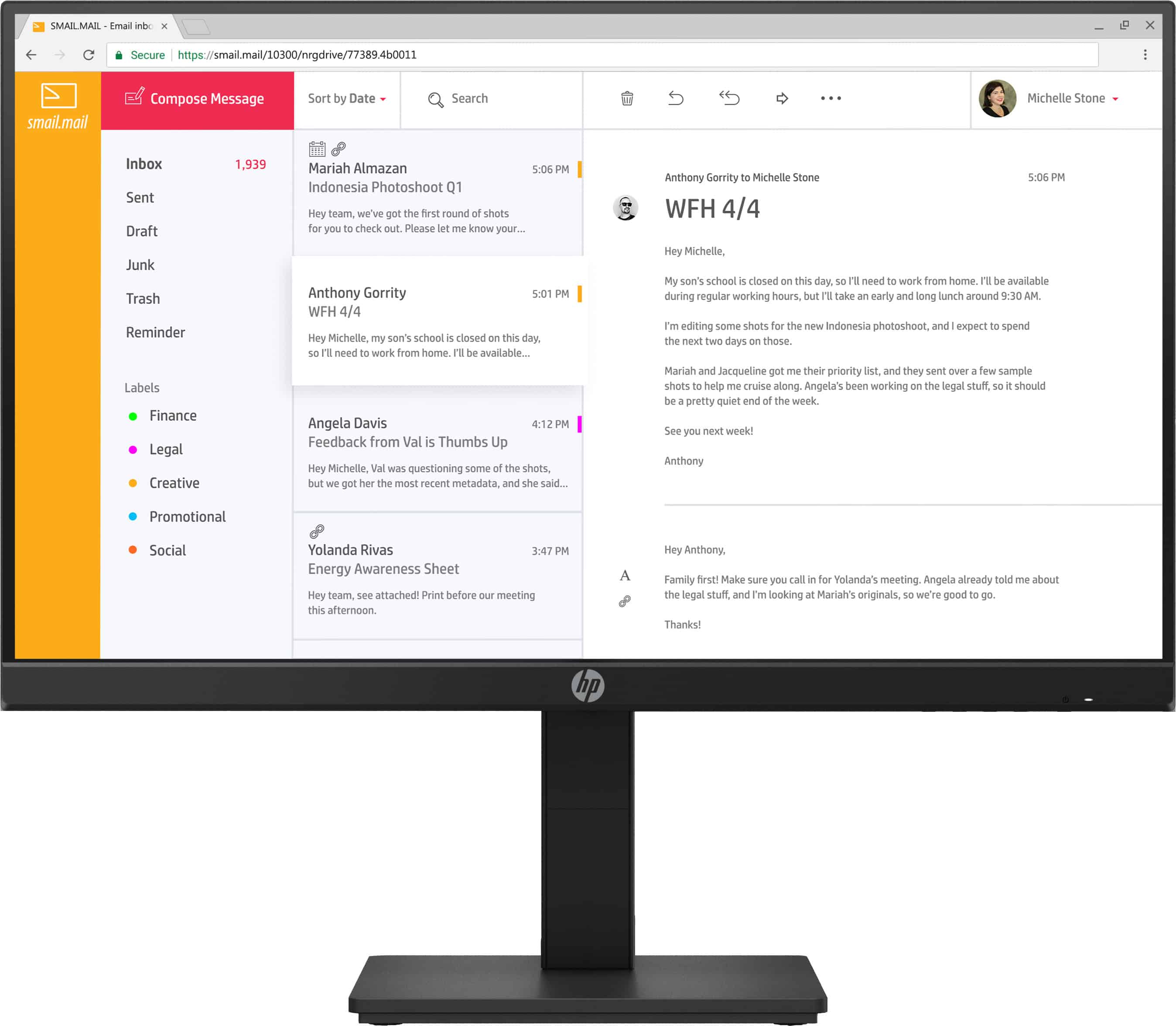 HP P24h G4 FHD-monitor (7VH44AA#ABB) thumbnail