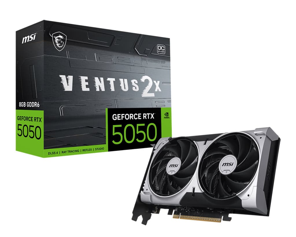 MSI GEFORCE RTX 5050 8G VENTUS 2X OC videokaart NVIDIA 8 GB GDDR6 (V538-002R) thumbnail