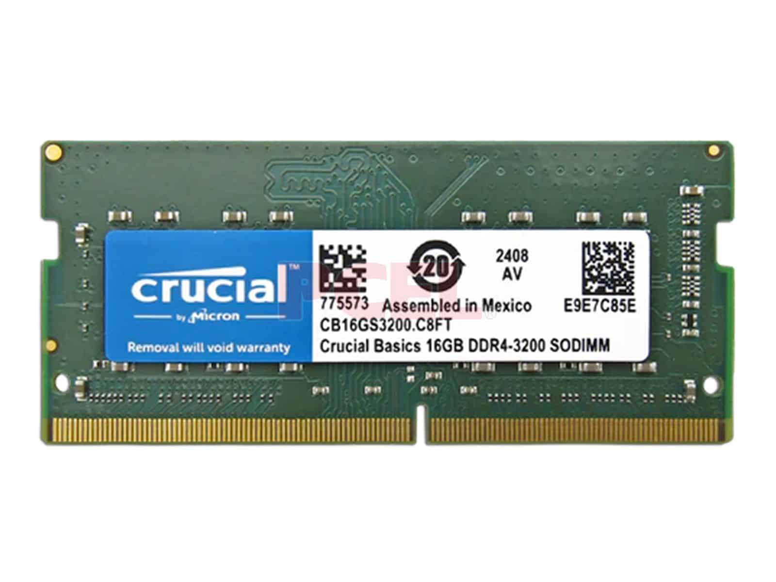 Crucial 16 GB DDR4-RAM SO-DIMM PC3200 Crucial (CB16GS3200) thumbnail