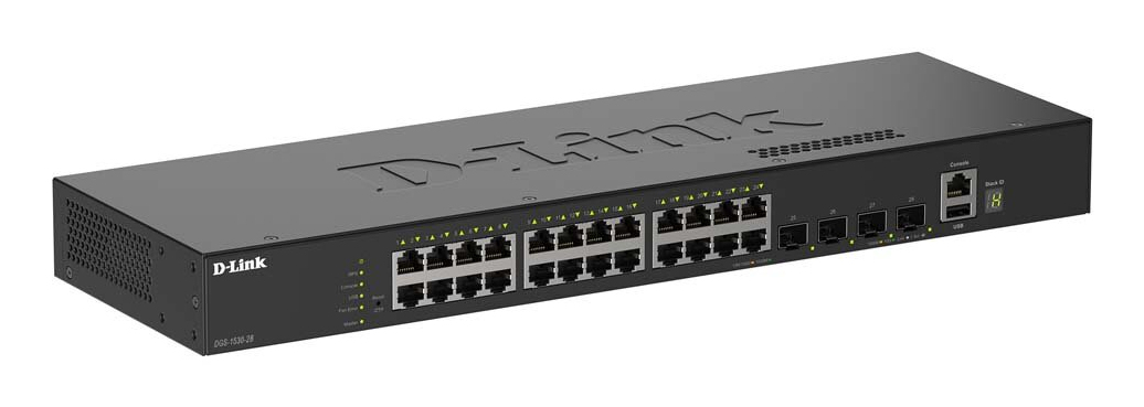 D-Link DGS-1530-28/E netwerk-switch Managed L2 Gigabit Ethernet (10/100/1000) Zwart (DGS-1530-28/E) thumbnail