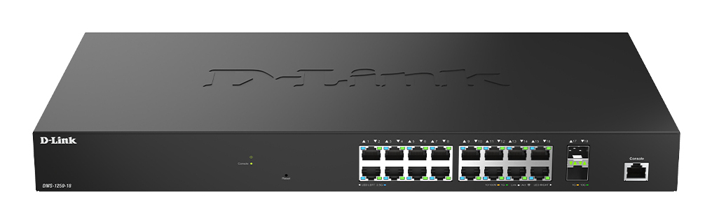 D-Link DMS-1250-18/E netwerk-switch Managed L2 2.5G Ethernet (100/1000/2500) Zwart (DMS-1250-18/E) thumbnail