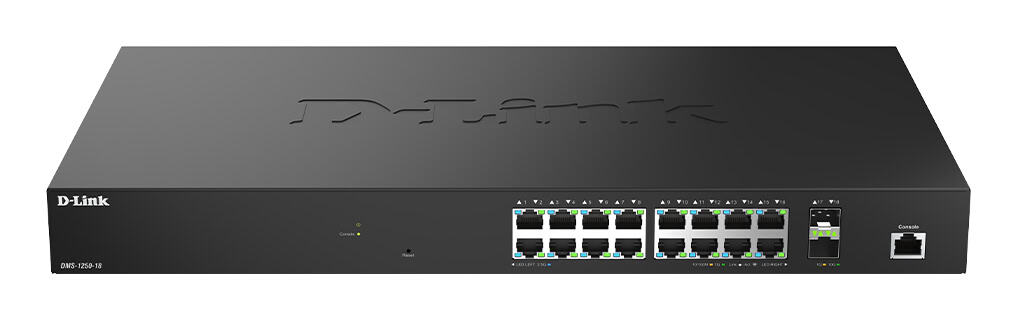D-Link DMS-1250-18/E netwerk-switch Managed L2 2.5G Ethernet (100/1000/2500) Zwart (DMS-1250-18/E) thumbnail