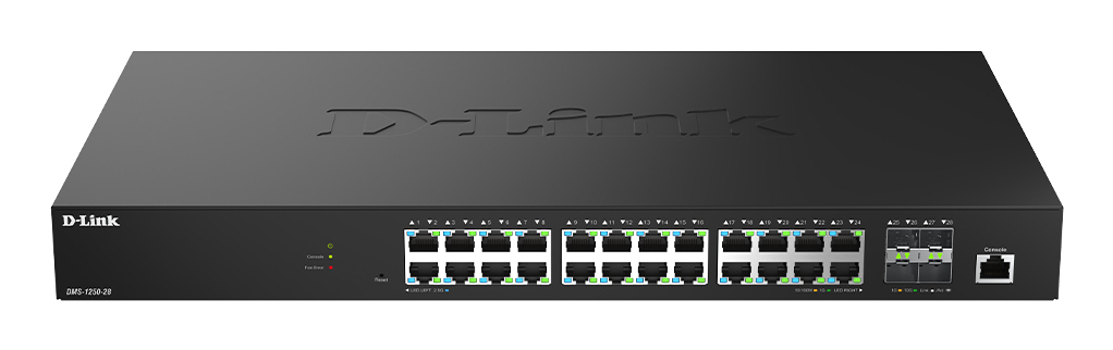 D-Link DMS-1250-28/E netwerk-switch Managed L2 2.5G Ethernet (100/1000/2500) Zwart (DMS-1250-28/E) thumbnail